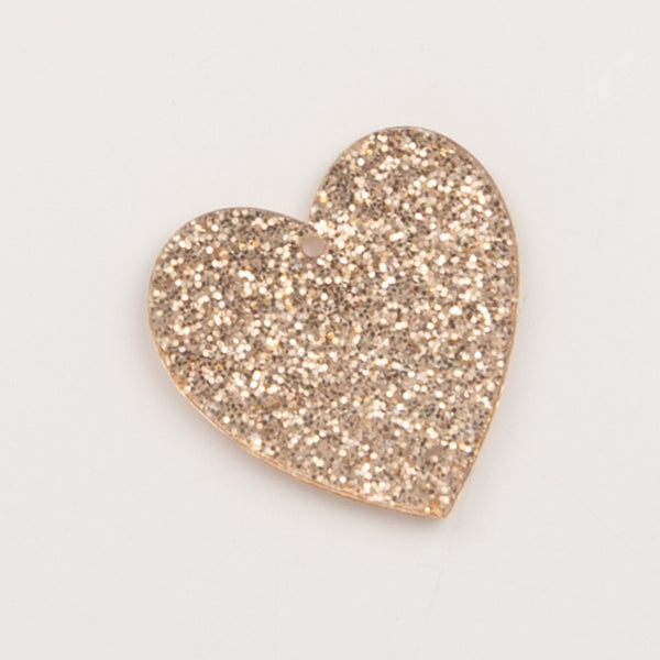 Pendentif coeur pailleté doré - to do bijoux