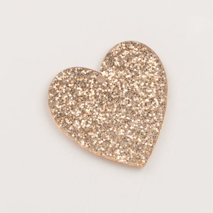 Pendentif coeur pailleté doré - to do bijoux