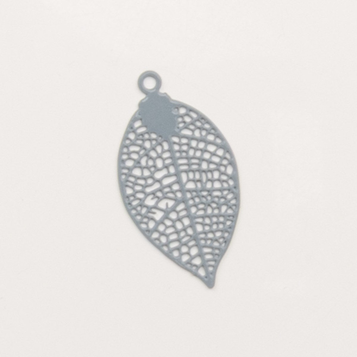 Estampe feuille filigranée gris bleuté - to do bijoux