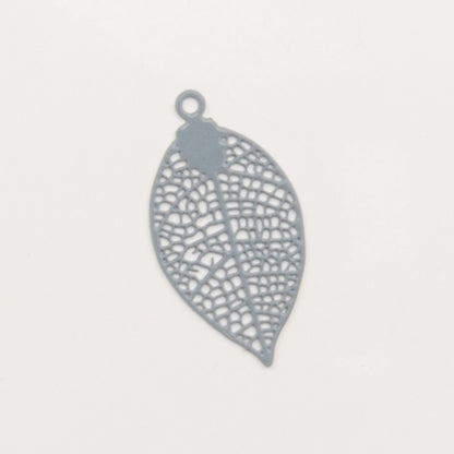 Estampe feuille filigranée gris bleuté - to do bijoux