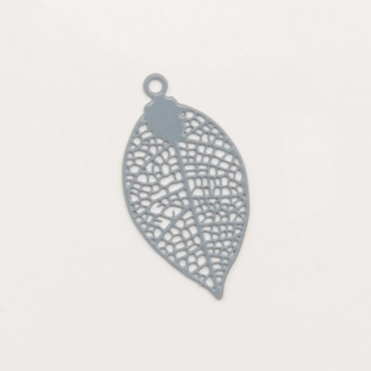 Estampe feuille filigranée gris bleuté - to do bijoux