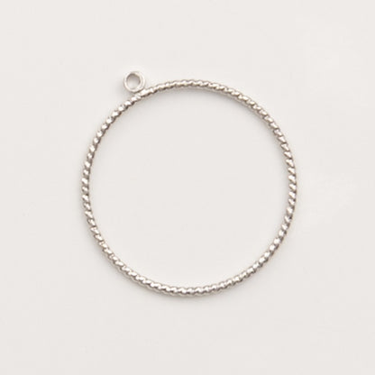 pendentif grande bague striée argenté-to do bijoux