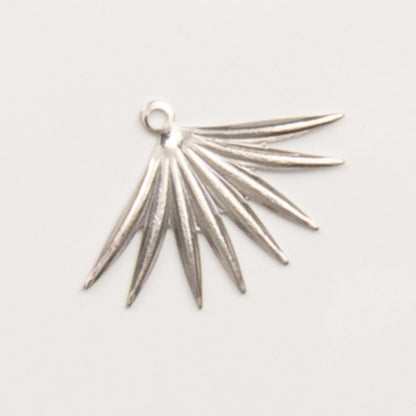 Pendentif éventail feuille de palmier argent - to do bijoux