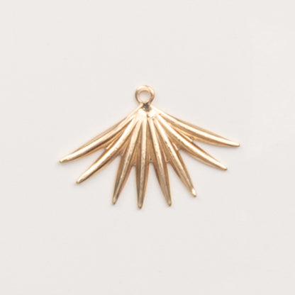 Pendentif éventail feuille de palmier doré - to do bijoux
