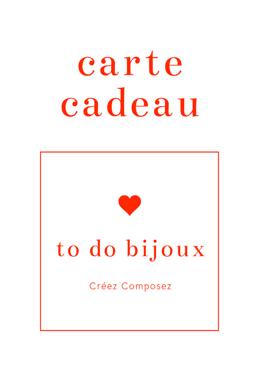 Carte cadeau To Do Bijoux