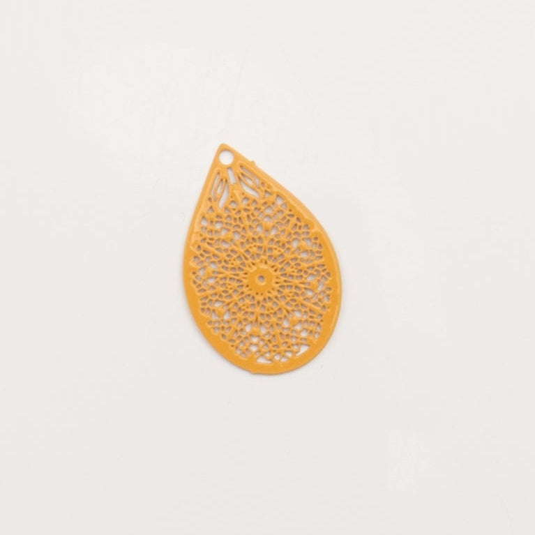 Pendentif filifrane goutte ocre 