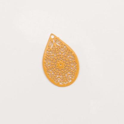 Pendentif filifrane goutte ocre 