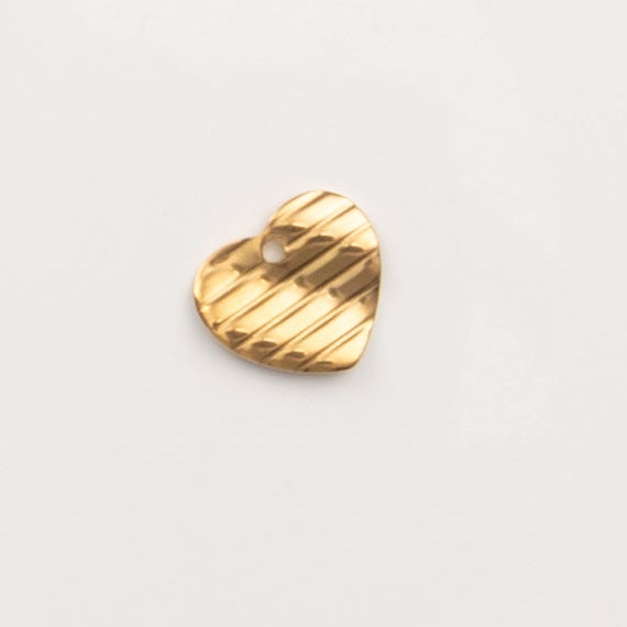 petit coeur strié or en acier - to do bijoux 