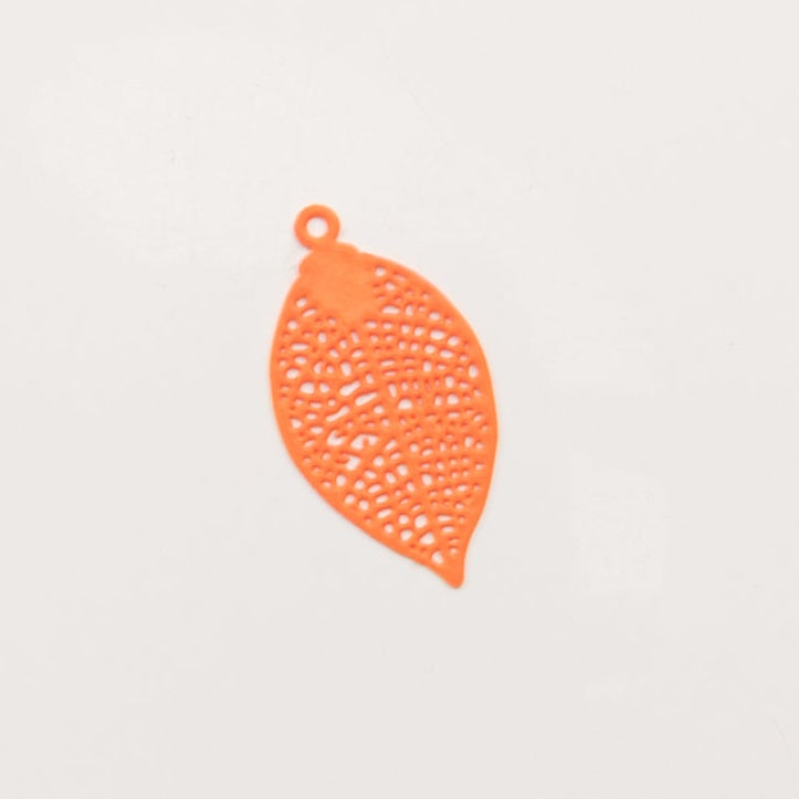 pendentif feuille orange - to do bijoux 