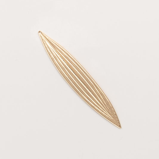 Pendentif longues feuilles dorées pour créoles – To Do Bijoux