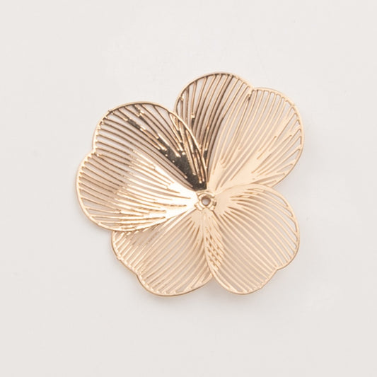 Pendentif fleur filigrane dorée pour créoles – To Do Bijoux