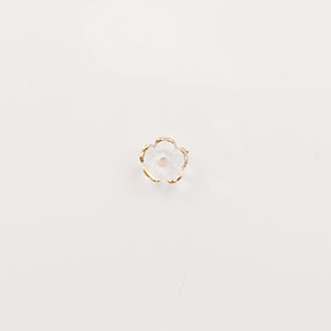 Petite fleur transparente et dorée-pendentif à créole (MP17)