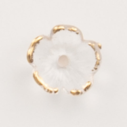 Pendentif petite fleur transparente et dorée pour créoles – To Do Bijoux