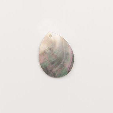 Grande goutte nacre grise-pendentif à créole (MP19)