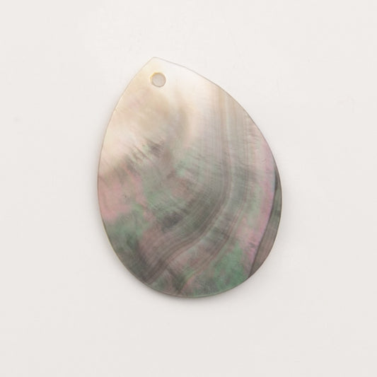 Pendentif grande goutte en nacre grise pour créoles – To Do Bijoux