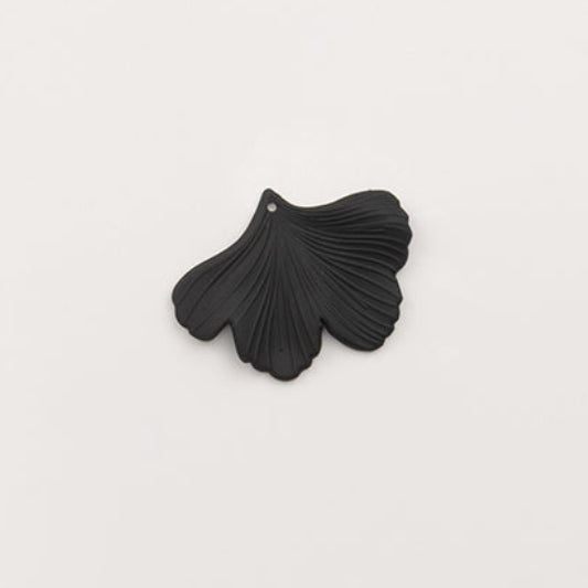 Feuille de gingko noire-pendentif à créole