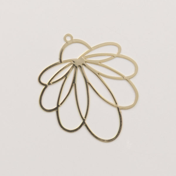 Feuille filigrane dorée-pendentif à créole (MP22)