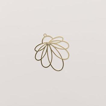 Feuille filigrane dorée-pendentif à créole (MP22)