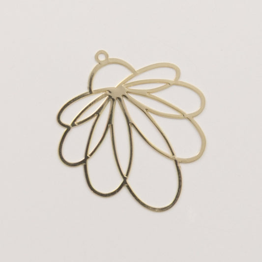 Pendentif feuille filigrane dorée pour créoles – To Do Bijoux