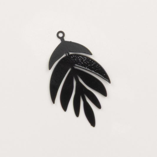 Pendentif feuille filigrane noire pour créoles – To Do Bijoux