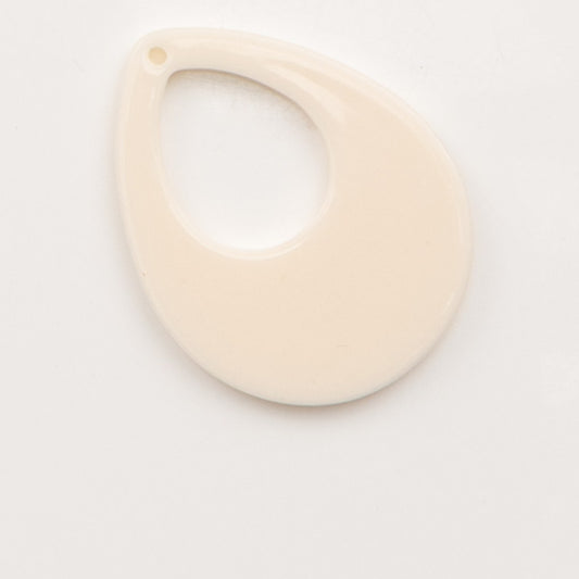 Pendentif goutte évidée blanc cassé pour créoles – To Do Bijoux