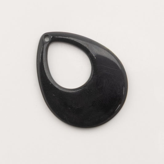 Pendentif goutte évidée noire pour créoles – To Do Bijoux