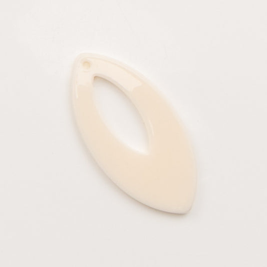 Pendentif goutte ovale blanc cassé pour créoles – To Do Bijoux
