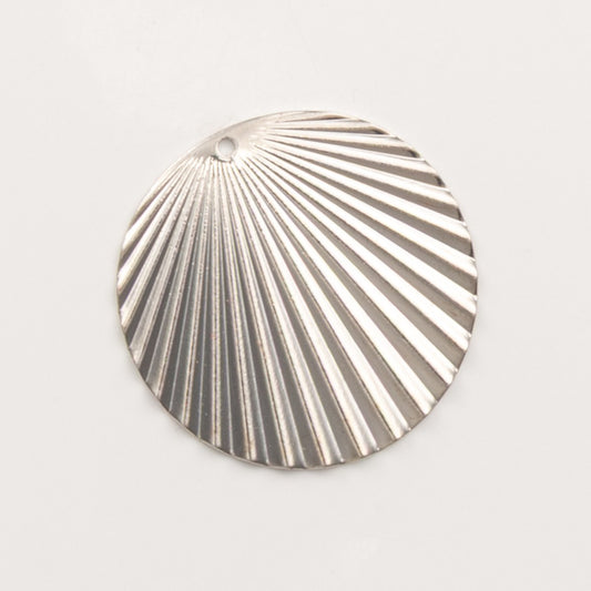 Éventail coquillage argenté – pendentif pour créoles – To Do Bijoux