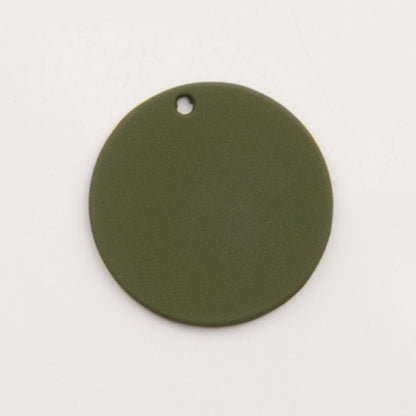 Sequin rond vert olive – pendentif pour créoles – To Do Bijoux
