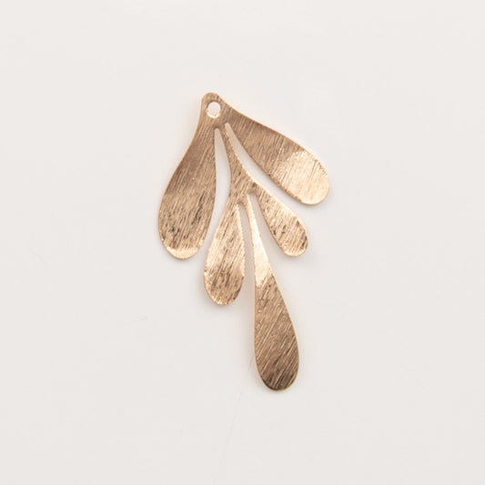 Feuillage doré brossé – pendentif pour créoles – To Do Bijoux