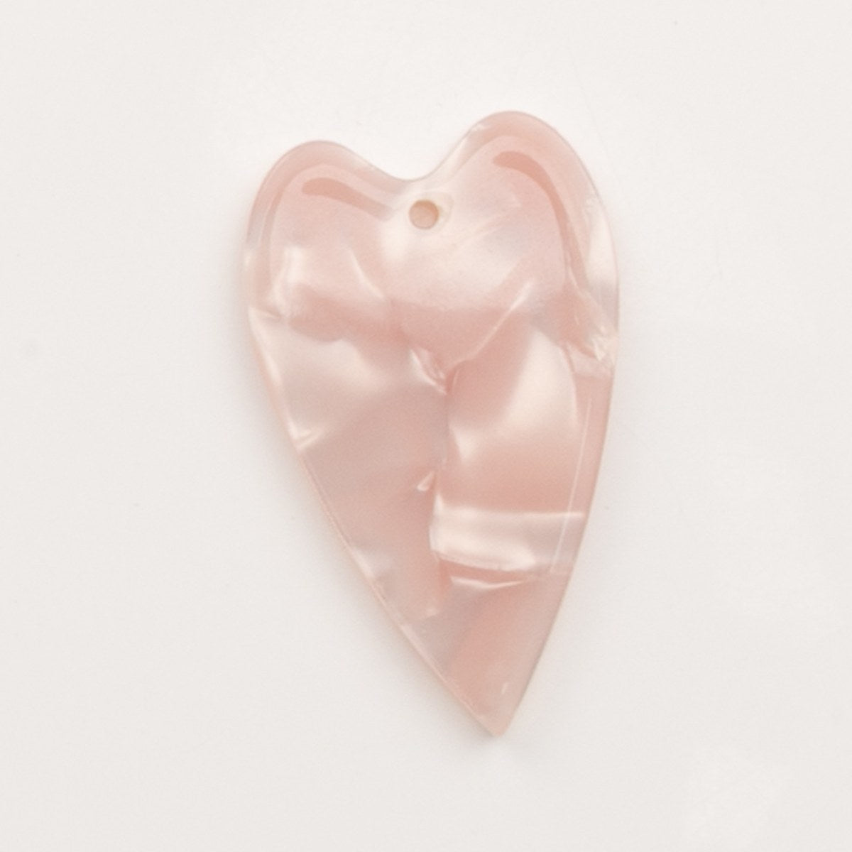 Coeur nacré rose poudré – pendentif pour créoles – To Do Bijoux