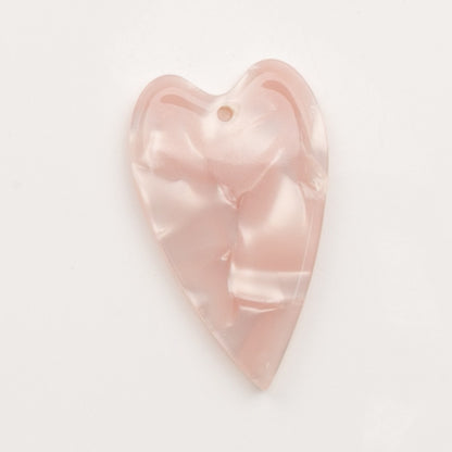 Coeur nacré rose poudré – pendentif pour créoles – To Do Bijoux