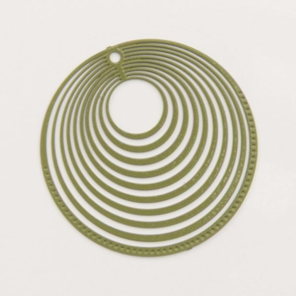 Cercles concentriques vert olive – pendentif pour créoles – To Do Bijoux