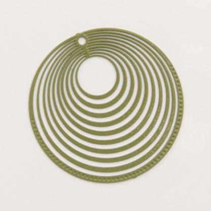 Cercles concentriques vert olive – pendentif pour créoles – To Do Bijoux