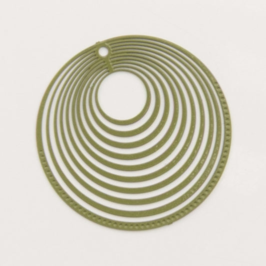 Cercles concentriques vert olive – pendentif pour créoles – To Do Bijoux