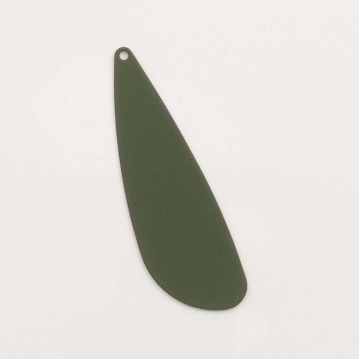 Goutte vert kaki mat – pendentif pour créoles – To Do Bijoux