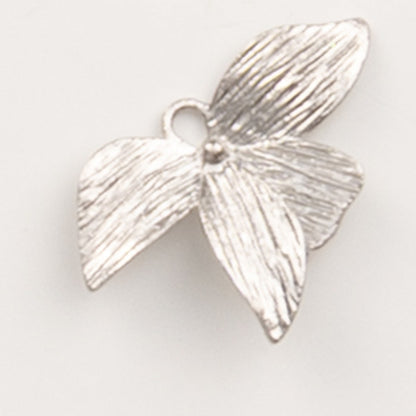 Trio de feuilles brossé argenté – pendentif pour créoles – To Do Bijoux