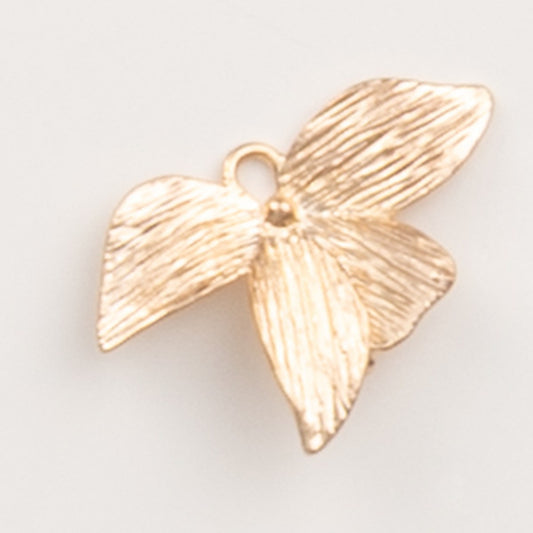 Trio de feuilles brossé doré – pendentif pour créoles – To Do Bijoux