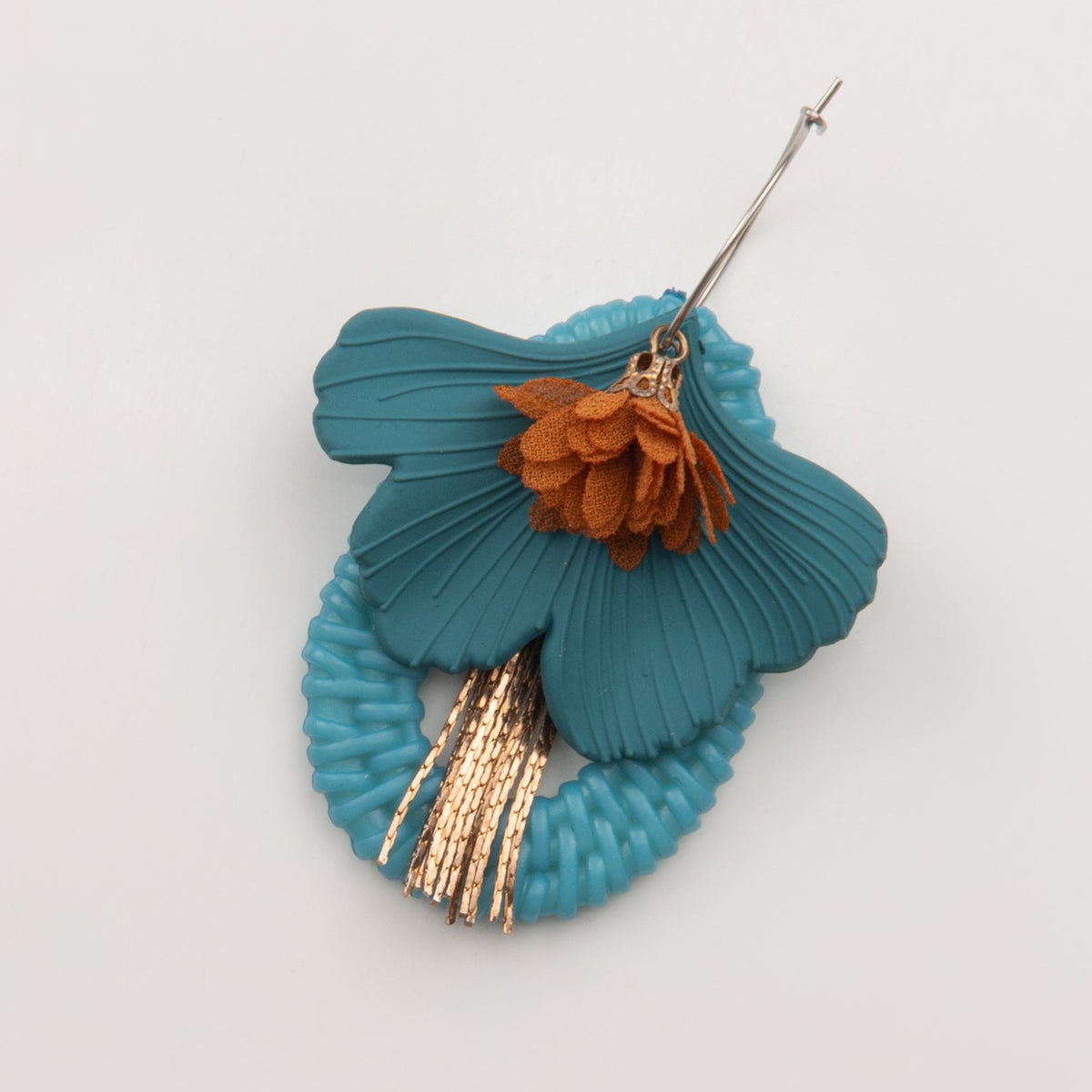 Pendentif osier turquoise