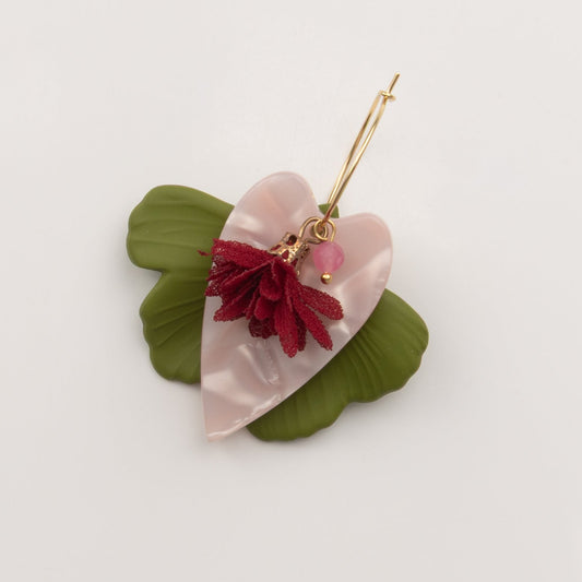 Coeur nacré rose poudré