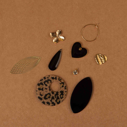 Détail du coffret créoles découverte noir et or